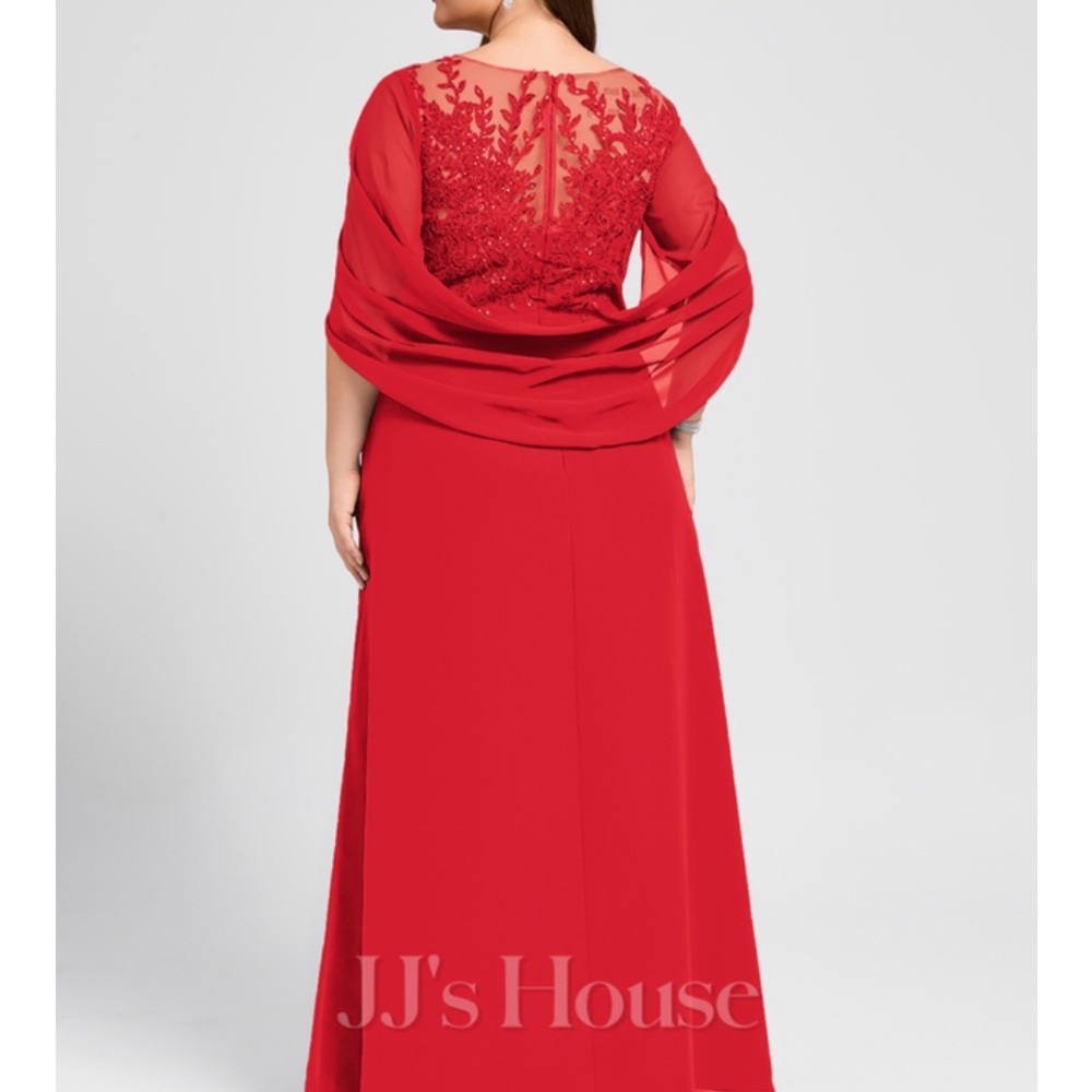 JJs House Elegant Red Long Sleeve Dress